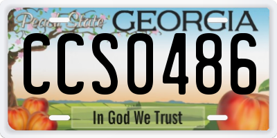 GA license plate CCS0486