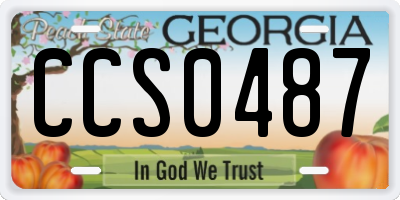 GA license plate CCS0487