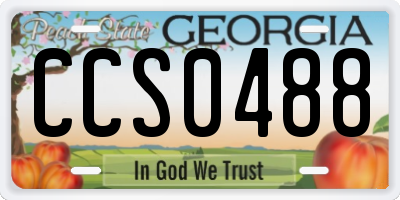 GA license plate CCS0488
