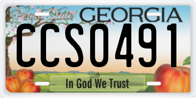 GA license plate CCS0491