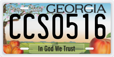 GA license plate CCS0516