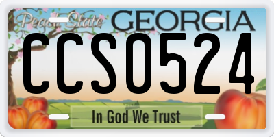 GA license plate CCS0524