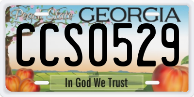 GA license plate CCS0529