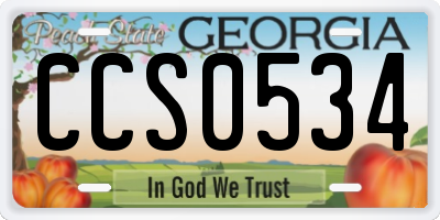 GA license plate CCS0534