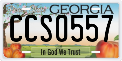 GA license plate CCS0557