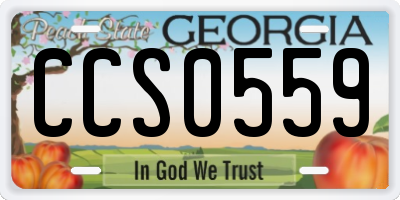 GA license plate CCS0559