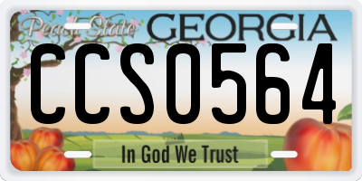 GA license plate CCS0564