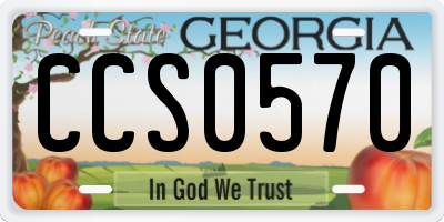 GA license plate CCS0570