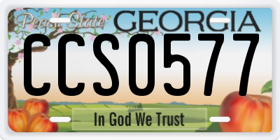 GA license plate CCS0577