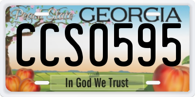 GA license plate CCS0595