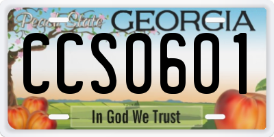 GA license plate CCS0601