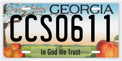 GA license plate CCS0611