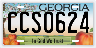 GA license plate CCS0624