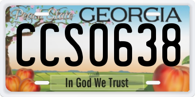 GA license plate CCS0638
