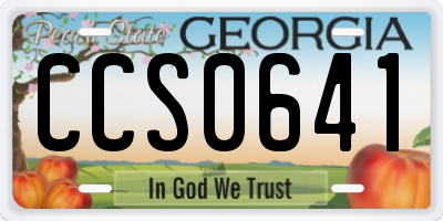 GA license plate CCS0641