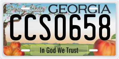 GA license plate CCS0658