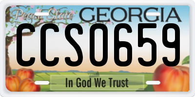 GA license plate CCS0659