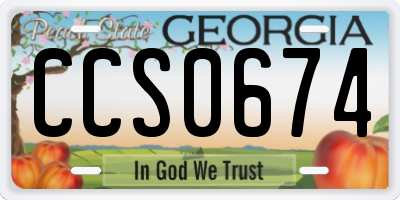 GA license plate CCS0674