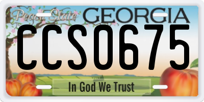 GA license plate CCS0675
