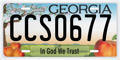 GA license plate CCS0677
