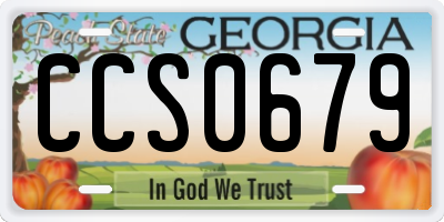 GA license plate CCS0679