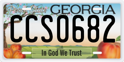 GA license plate CCS0682