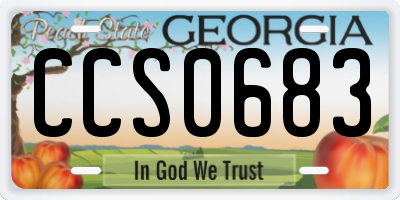 GA license plate CCS0683