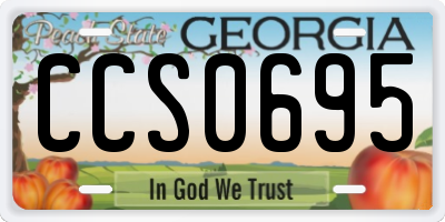 GA license plate CCS0695