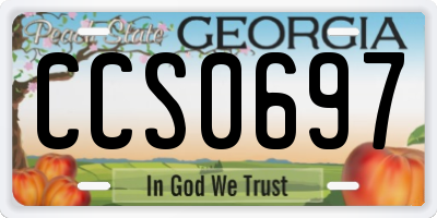 GA license plate CCS0697