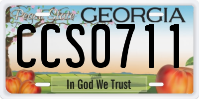 GA license plate CCS0711