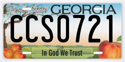 GA license plate CCS0721