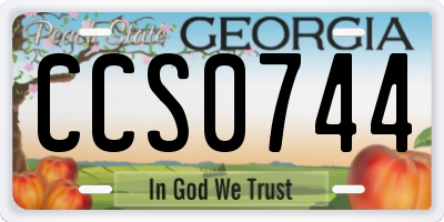 GA license plate CCS0744