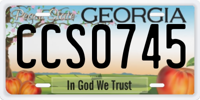 GA license plate CCS0745