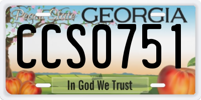 GA license plate CCS0751