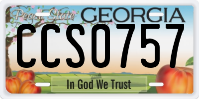 GA license plate CCS0757