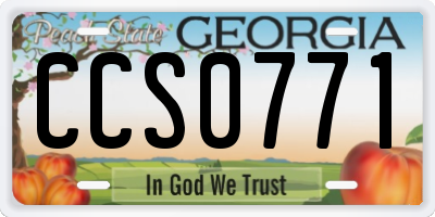 GA license plate CCS0771