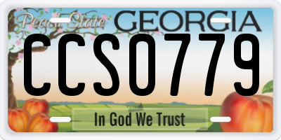 GA license plate CCS0779
