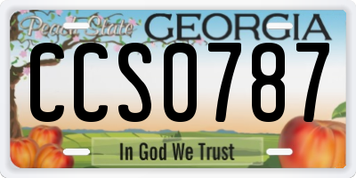 GA license plate CCS0787