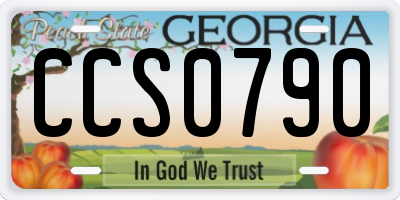 GA license plate CCS0790