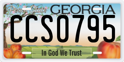 GA license plate CCS0795