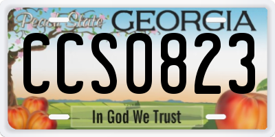GA license plate CCS0823