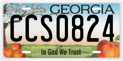 GA license plate CCS0824