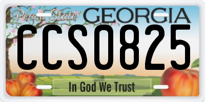 GA license plate CCS0825