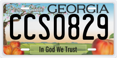 GA license plate CCS0829
