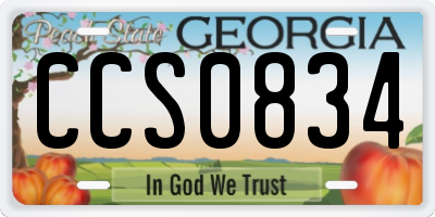 GA license plate CCS0834