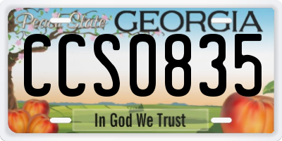 GA license plate CCS0835