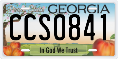 GA license plate CCS0841