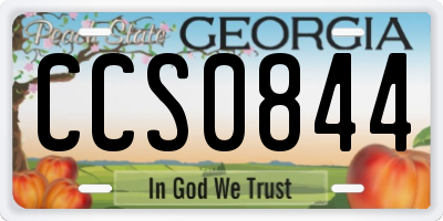 GA license plate CCS0844