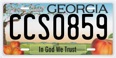 GA license plate CCS0859
