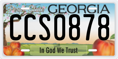 GA license plate CCS0878